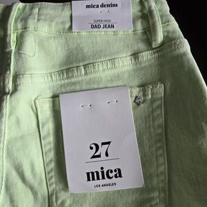 Mica Denim High Rise Jeans - Mint Green